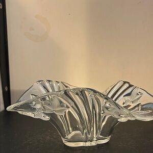 Vintage Mikasa Parisian Ivy Crystal Handkerchief Bowl,